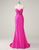 Fuchsia Mermaid Sweetheart Crystal Ruched Prom Dress