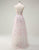 Flower Sequin Pink A-Line Spaghetti Tulle Prom Dress