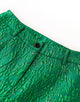 Green Peaked Lapel Single Breasted Jacquard 2 Piece Women Suit