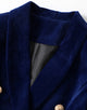 Navy Fashion Shawl Lapel Slim Fit Velvet Women Blazer