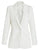 White Classic Notched Lapel Single Buckle Slim Fit Women Blazer