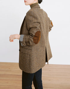 Brown Fashion Notched Lapel Single Breasted Women Blazer