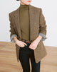 Brown Fashion Notched Lapel Single Breasted Women Blazer