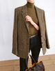 Brown Fashion Notched Lapel Single Breasted Women Blazer