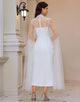 Gorgeous Sheath Tulle Sleeve Formal Dress with Beading