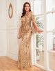 Gorgeous Sheath Half Slit Long Sleeves  Formal Dress with Applique