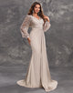 Elegant Tulle Long Sleeves Ruched Formal Dress with Sequin