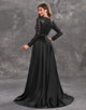 Noble Long Sleeves Chapel Train Formal Dress with Sequin