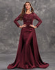 Noble Long Sleeves Chapel Train Formal Dress with Sequin