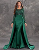 Noble Long Sleeves Chapel Train Formal Dress with Sequin