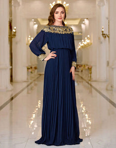 Gorgeous Long Sleeves Ruched Formal Dress with Lace Applique