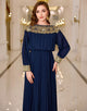 Gorgeous Long Sleeves Ruched Formal Dress with Lace Applique