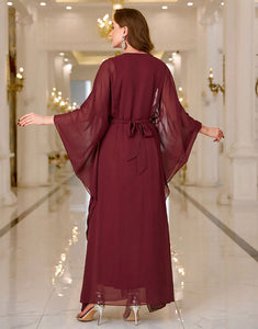 Elegant A-Line Long Sleeves Formal Dress with Girdle