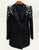 Black Fashion Peaked Lapel Double Breasted Crystal  Decorate Women Blazer