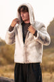 Men's Ivory Jacket Short Hooded Fashion Plush Winter Warm Coat