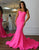 Fuchsia Mermaid Strapless Sleeveless Prom Dress