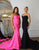 Fuchsia Mermaid Strapless Sleeveless Prom Dress