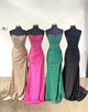 Black Sheath Bateau Neck Sleeveless Ruched Prom Dress