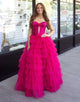 Black A-Line Sweetheart Tulle Long Prom Dress