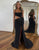 Black Sheath Spaghetti Bow Prom Dress with Sweep Train