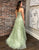 Green A-Line Sweetheart 3D Flower Prom Dress