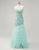 Green Mermaid 3D Flower Tulle Cascading Ruffles Prom Dress