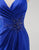 Royal Blue Mermaid Spaghetti Applique Slit Prom Dress