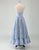 Blue A-Line Strapless Applique Prom Dress with Belt