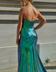 Dark Green Sweetheart Mermaid Long Prom Dress with Slit