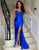 Royal Blue Spaghetti Straps Mermaid Long Prom Dress