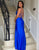 Royal Blue Spaghetti Straps Mermaid Long Prom Dress