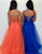 Orange Spaghetti Straps A-Line Tulle Prom Dress with Appliques