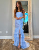 Mermaid Bateau-Neck Strapless Tulle Tiered Prom Dress