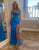 Sweetheart Neck Crystal Ruched Mermaid Slit Prom Dress