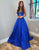 Halter A-Line Hollow Crystal Sleeveless Prom Dress