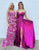 Fuchsia A-Line Sweetheart Neck Sleeveless Slit Prom Dress