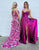 Fuchsia A-Line Sweetheart Neck Sleeveless Slit Prom Dress