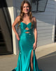 Mermaid Sweetheart Cut-out Long Prom Dress with Crystal