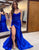 Royal Blue Mermaid Sweetheart Satin Long Prom Dress