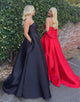 Black A-Line Sweetheart Bow Prom Dress with Sweep Train