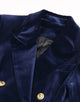 Navy Peaked Lapel Double Breasted Slim Fit Velvet Women Suit