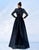 Black Mermaid Long Sleeve Sequin Tulle Cloak Prom Dress