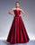 Burgundy A-Line Bow Strapless Sleeveless Prom Dress with Floor Length