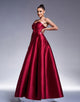 Burgundy A-Line Bow Strapless Sleeveless Prom Dress with Floor Length