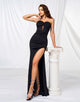 Black Mermaid Sweetheart Slit Prom Dress with Floor Length