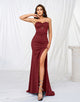 Black Mermaid Sweetheart Slit Prom Dress with Floor Length