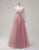 A-Line Spaghetti Tulle Long Sleeve Tulle Prom Dress with Applique