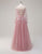 A-Line Spaghetti Tulle Long Sleeve Tulle Prom Dress with Applique