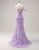 3D Flower Mermaid Strapless Lace Applique Slit Prom Dress