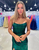 Dark Green Strapless Mermaid Ruched Long Prom Dress with Slit